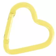 Jaune - Fermoir mousqueton coeur 42x44 mm en aluminium - Jaune x1 Fermoir mousqueton coeur 42x44 mm en aluminium - Jaune x1
