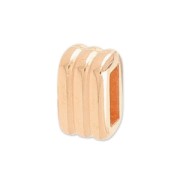Poussoir rectangle strié pour lacet 5 mm doré rose x1|raw }}