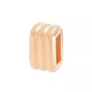 Poussoir rectangle strié pour lacet 5 mm doré rose x1