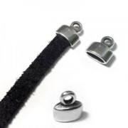 Embout pour lacet plat 5 mm Placage Argent fin vieilli x1