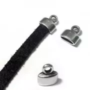 Embout pour lacet plat 5 mm Placage Argent fin vieilli x1