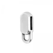 Poussoir attache breloque pour lacet 5 mm Placage Argent fin vieilli x1