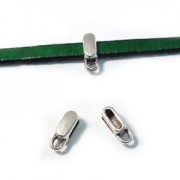 Poussoir attache breloque pour lacet 5 mm Placage Argent fin vieilli x1