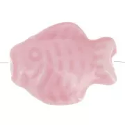 Rose - Perle poisson 14x19 mm en céramique - Rose x1 Perle poisson 14x19 mm en céramique - Rose x1