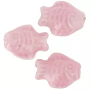 Perle poisson 14x19 mm en céramique - Rose x1