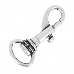 Porte clés mousqueton 32.5 mm - Placage Argent fin vieilli x1