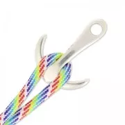 Fermoir crochet ancre 35x27 mm Placage Argent fin vieilli x1