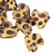 Sequins pétales de fleurs 20x19 mm en acrylique - Tacheté marron x12|raw }}