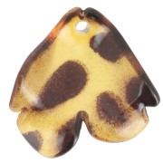 Sequins pétales de fleurs 20x19 mm en acrylique - Tacheté marron x12