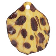 Sequins pétales de fleurs incurvés 30x26 mm en acrylique - Tacheté marron x6