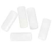 Perles tube droit 20x8 mm en acrylique translucide - Marbré Blanc x10