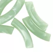 Perles tube incurvé 32x8 mm en acrylique opaque - Lichen marbré x6