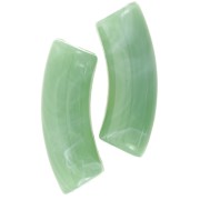 Perles tube incurvé en acrylique opaque 35x11mm - Lichen marbré x6