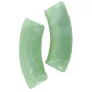 Perles tube incurvé en acrylique opaque 35x11mm - Lichen marbré x6