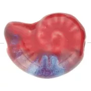 Perle coquillage 20x16 mm en céramique - Rouge - Marbré Bleu x1