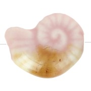 Perle coquillage 20x16 mm en céramique - Rose clair - Marbré Beige x1