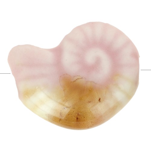 Perle coquillage 20x16 mm en céramique - Rose clair - Marbré Beige x1