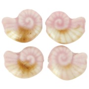 Perle coquillage 20x16 mm en céramique - Rose clair - Marbré Beige x1