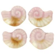 Perle coquillage 20x16 mm en céramique - Rose clair - Marbré Beige x1