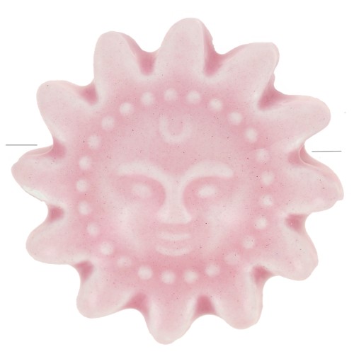 Perle soleil 19 mm en céramique - Rose x1