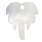 Pendentif palmier 18x14 mm en nacre - Naturel x1