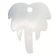 Pendentif palmier 18x14 mm en nacre - Naturel x1