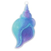 Pendentif coquillage 50x24 mm en acrylique - Turquoise - Violet pailleté x1|raw }}