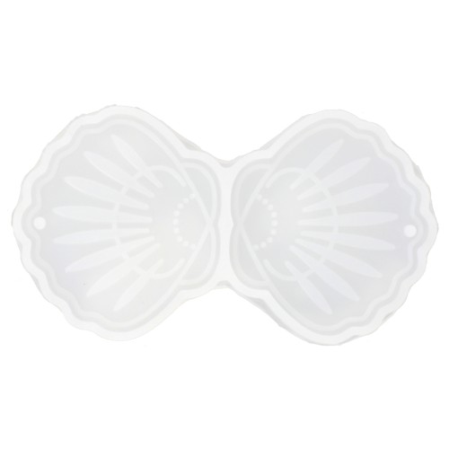 Moule silicone pour réaliser des pendentifs coquillage 36x40 mm - Transparent x1