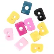 Assortiment perles lettre alphabet 20x15 mm en acrylique - B - Multicolore x10