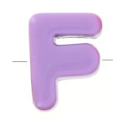 Assortiment perles lettre alphabet 20x15 mm en acrylique - F - Multicolore x10|raw }}