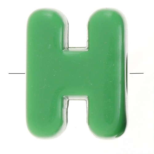 Assortiment perles lettre alphabet 21x16 mm en acrylique - H - Multicolore x10
