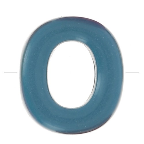 Assortiment perles lettre alphabet 20x17 mm en acrylique - O - Multicolore x10