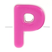 Assortiment perles lettre alphabet 21x15 mm en acrylique - P - Multicolore x10|raw }}