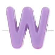 Assortiment perles lettre alphabet 20x20.5 mm en acrylique - W - Multicolore x10|raw }}