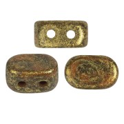 Perles en verre Lipsi® par Puca® 4x6 mm - Bright carrot Gold Spotted x10g