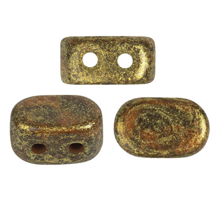 Perles en verre Lipsi® par Puca® 4x6 mm - Bright carrot Gold Spotted x10g