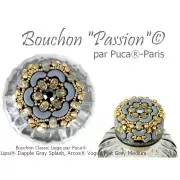 Perles en verre Lipsi® par Puca® 4x6 mm - Green Avocado Gold splash x10g