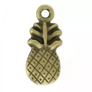 Breloques ananas 20 mm bronze x5