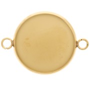 Intercalaire serti pour cabochon fond plat 20 mm - Acier inoxydable 304L Doré x1