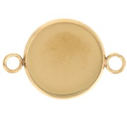 Intercalaire serti pour cabochon fond plat 14 mm - Acier inoxydable 304L Doré x1