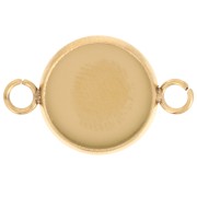 Intercalaire serti pour cabochon fond plat 12 mm - Acier inoxydable 304L Doré x1