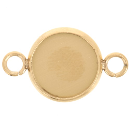 Intercalaire serti pour cabochon fond plat 10 mm - Acier inoxydable 304L Doré x1