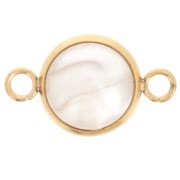 Intercalaire serti pour cabochon fond plat 10 mm - Acier inoxydable 304L Doré x1