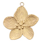 Pendentif fleur de cerisier 28x25 mm - Acier inoxydable 304L Doré x1