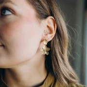 Pendentif fleur de cerisier 28x25 mm - Acier inoxydable 304L Doré x1