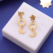 Breloque demi-lune martelée 15x12.5 mm - Acier inoxydable 316L x1