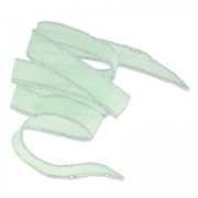 Ruban en soie surpiqûre argenté 15 mm Mint x85cm|raw }}