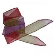 Ruban en soie 25 mm Tie and Dye Mimosa Rouge/Purple/Khaki x85cm|raw }}