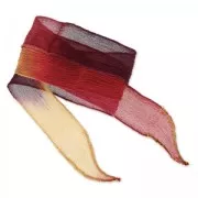 Ruban en soie 25 mm Tie and Dye Fire Storm Bordeaux/Purple/Camel x85cm