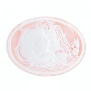 Camée résine 40x30 mm Light Rose x1